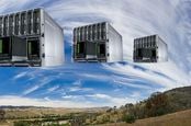 storage arrays superimposed on cloudy sky