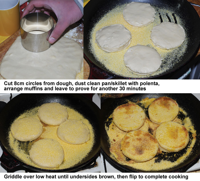 The final four muffin preparation steps