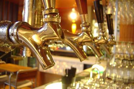 Beer taps at a pub. Via http://www.freeimages.com/