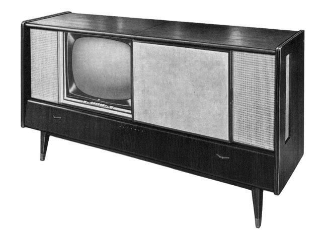 Grundig Fernseh-Stereo-Konzertschrank Zauberspiegel 61 M 1 from 1959