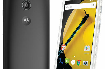 Moto E front and back view. Pic: Motorola