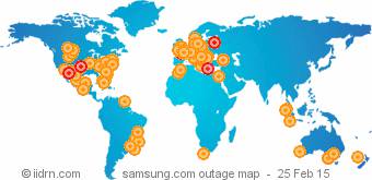 Samsung outage map