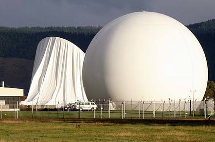 Deflated dome at Waihopai Base