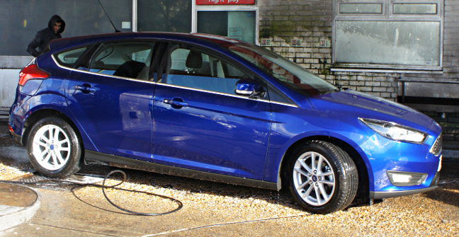 Ford Focus 1.5 Zetec getting a wash. Pic: Simon Rockman