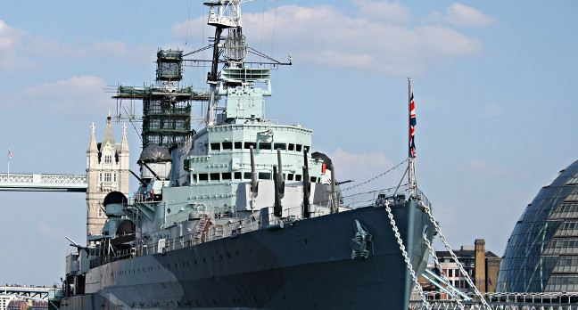HMS Belfast on the Thames. Pic: Nick Hewson