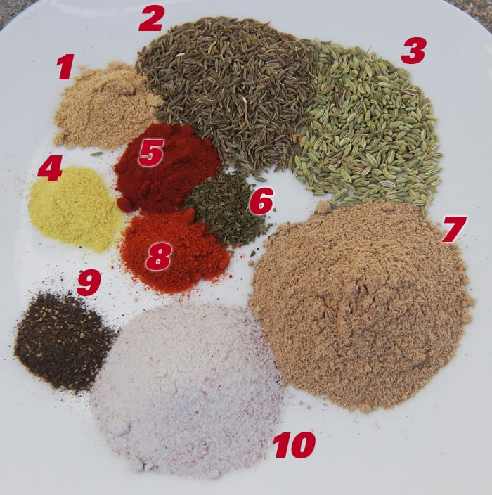 The ingredients required to make chaat masala