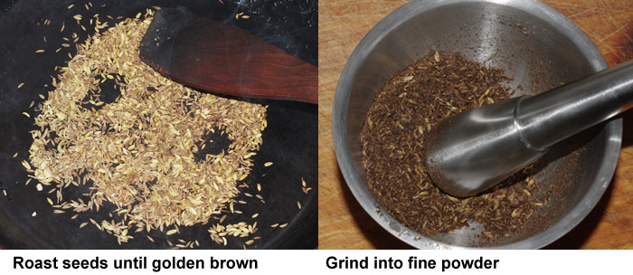 Roast seeds and then grind into powder