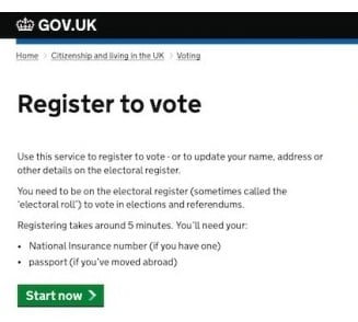 GDS Registration Screenhot