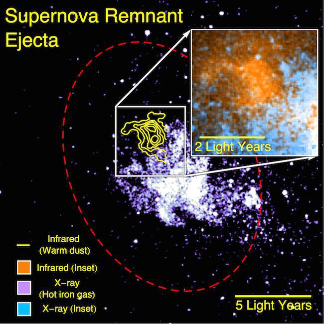 Supernova remant. Image Credit: NASA/CXO/Herschel/VLA/Lau et al