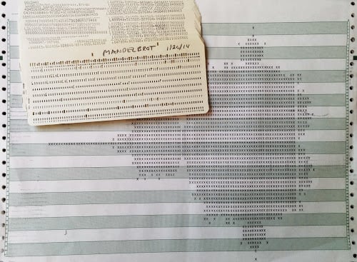 Ken Shiriff's Mandelbrot printout, with IBM punch-cards