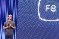 Facebook&#39;s Mark Zuckerberg, speaking at the 2015 F8 conference
