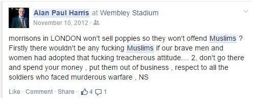 UKIP candidate's Facebook post from 2012