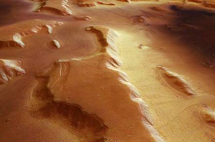 Strange Blue "Liquid Substance" in a Crater on the SURFACE of Mars - MILE WIDE! Mars_glaciers