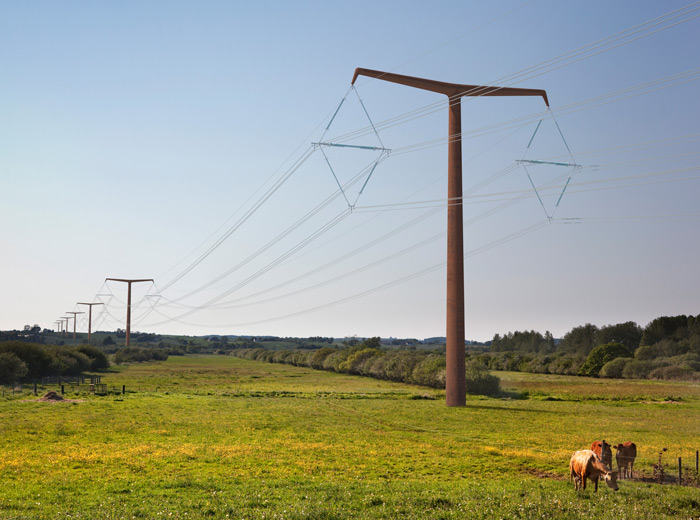 Artist's impression of T-Pylons running through the countryside. Pic: National Grid