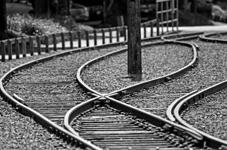 Railway line split. Pic: Ian Sane
