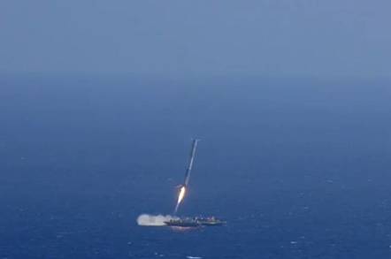 Falcon 9 crash landing. Image credit: SpaceX