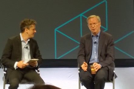 Aaron Levie and Eric Schmidt at BoxDEV