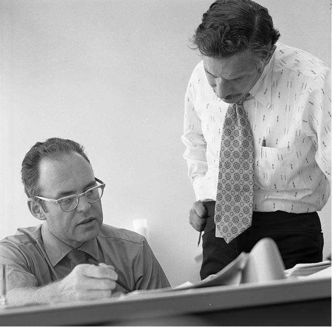 Gordon Moore Robert Noyce at Intel 1970, pic Intel Free Press