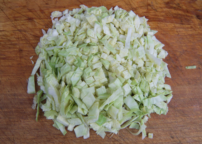 The chopped cabbage also required for rumbledethumps