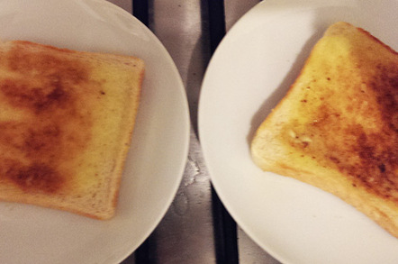 Two slices of toast