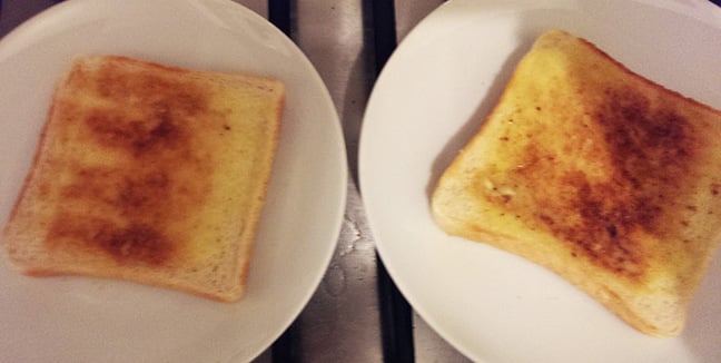 Two slices of toast