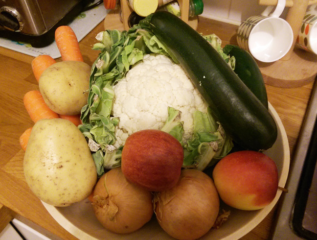 Fruit and veg from Toby and Rosalind's food stockpile