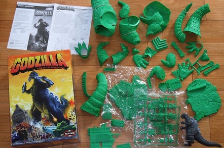Godzilla toy in pieces