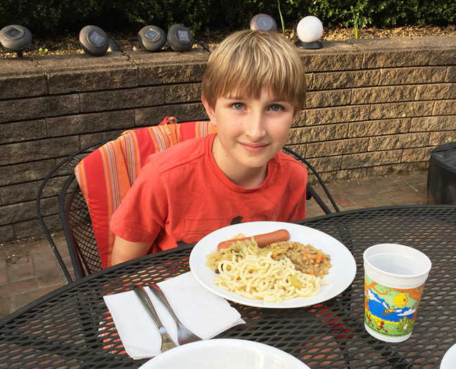 Talis eating lunch