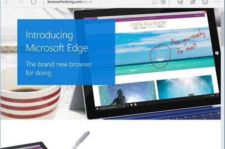 Microsoft Edge, the new web browser