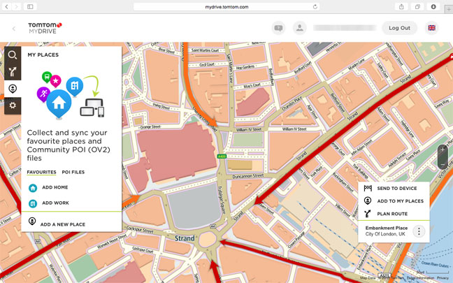 TomTom MyDrive map