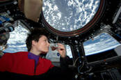 The first Italian woman in space enjoys the expression on the ISS