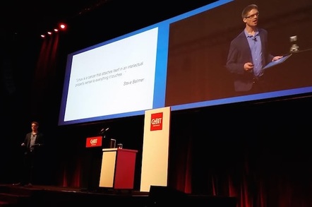 Chris C Kemp on stage a CeBIT Australia