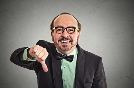 Man thumbs down, image via Shutterstock