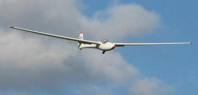 Martin's glider on final approach