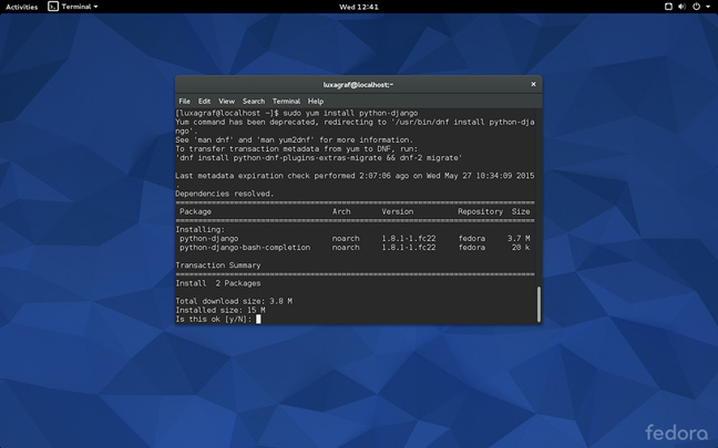 Fedora 22 without Yum