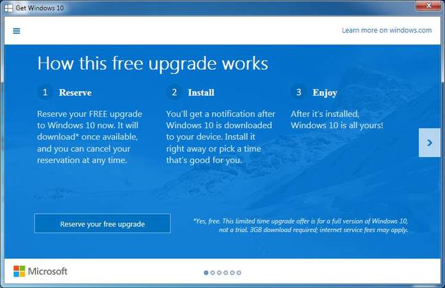 Get Windows 10 upgrade offer Windows 10 PC