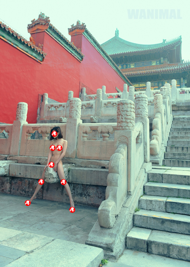 Suitably censored pic from the Forbidden City shoot