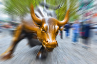 Wall St bull image via Shutterstock