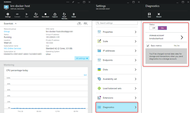 Azure Linux Monitoring console