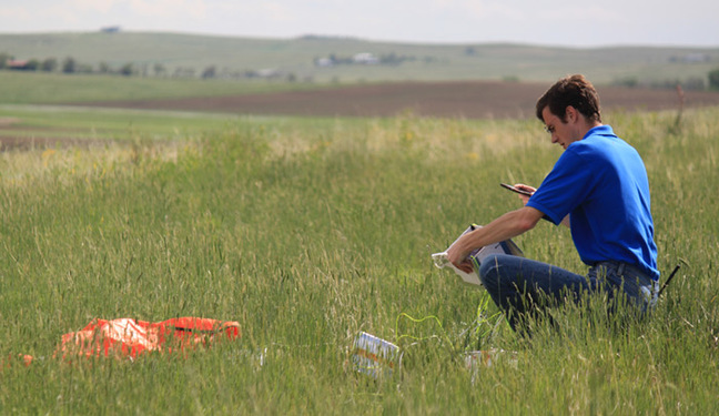 David with the landed payloads