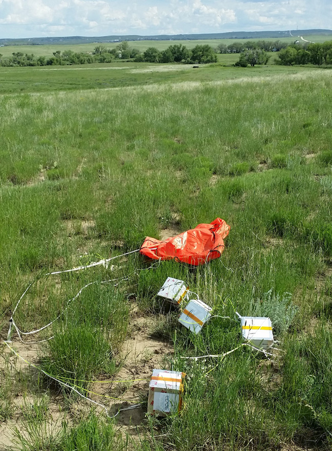 The payloads on the ground after touch-down