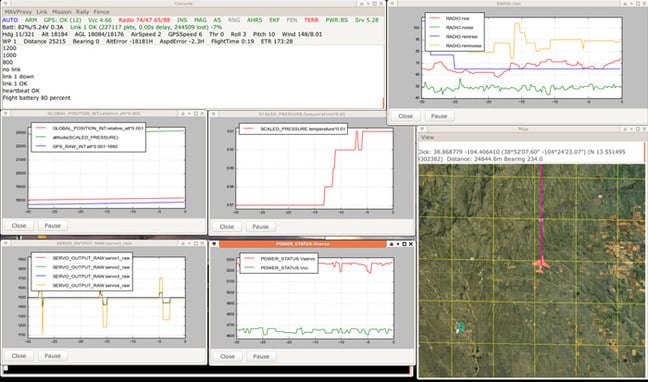 Grab of Tridge's screen when the payload was at 18km altitude