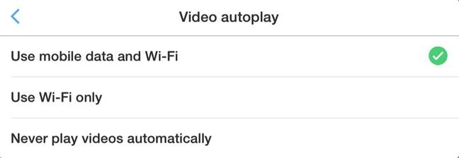 Controlling Twitter video autoplay