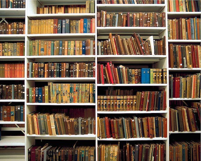 Bookshelf in the British Library basement