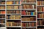 Bookshelf in the British Library basement