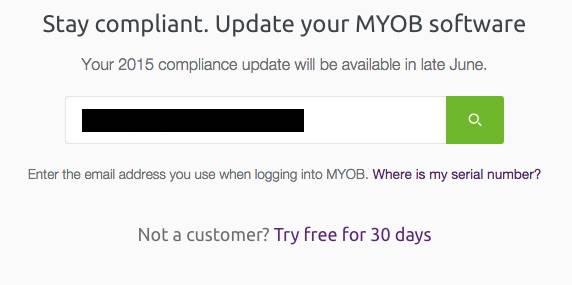 MYOB compliance update June 17 2015