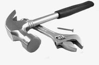 Hammer, spanner and screw