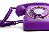 purple rotary phone 