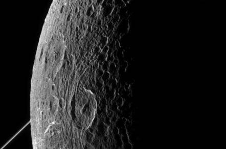 Cassini snaps Saturn's Dione moon. Image credit: NASA/JPL-Caltech/Space Science Institute