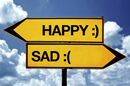 Signpost saying Happy Sad